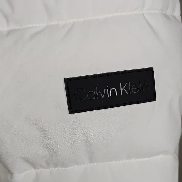 Calvin Klein White Puffer Coat Jacket with Hood - Picture 8 of 16